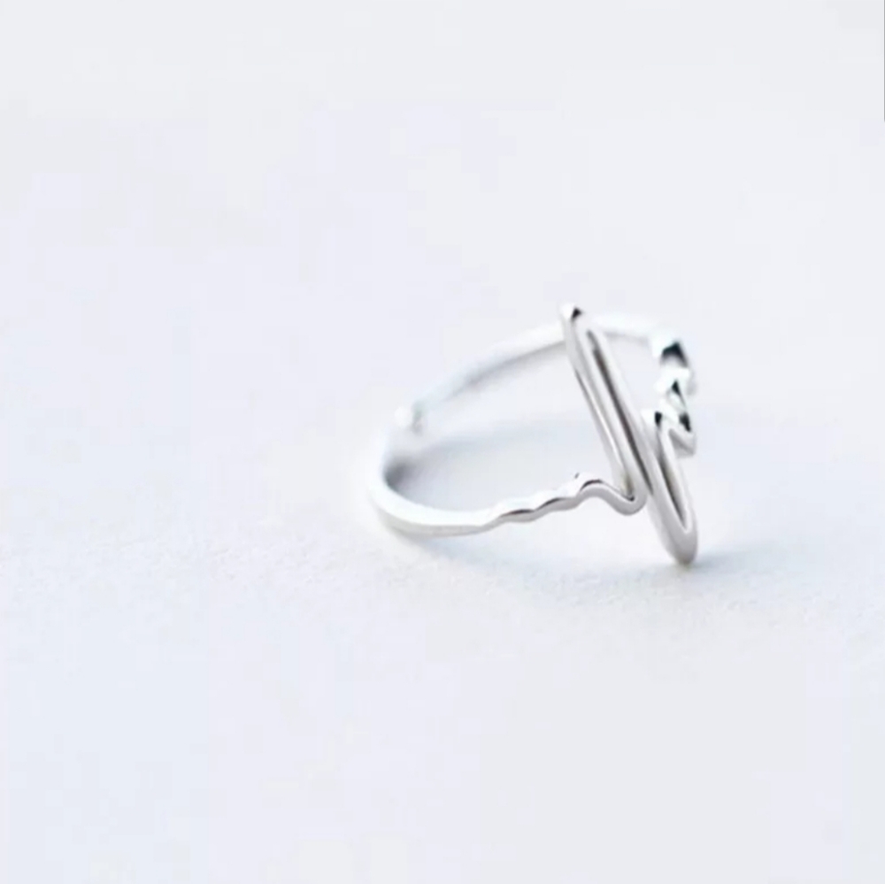 Electrocardiogram 925 Sterling silver ring - Picture 2 of 7